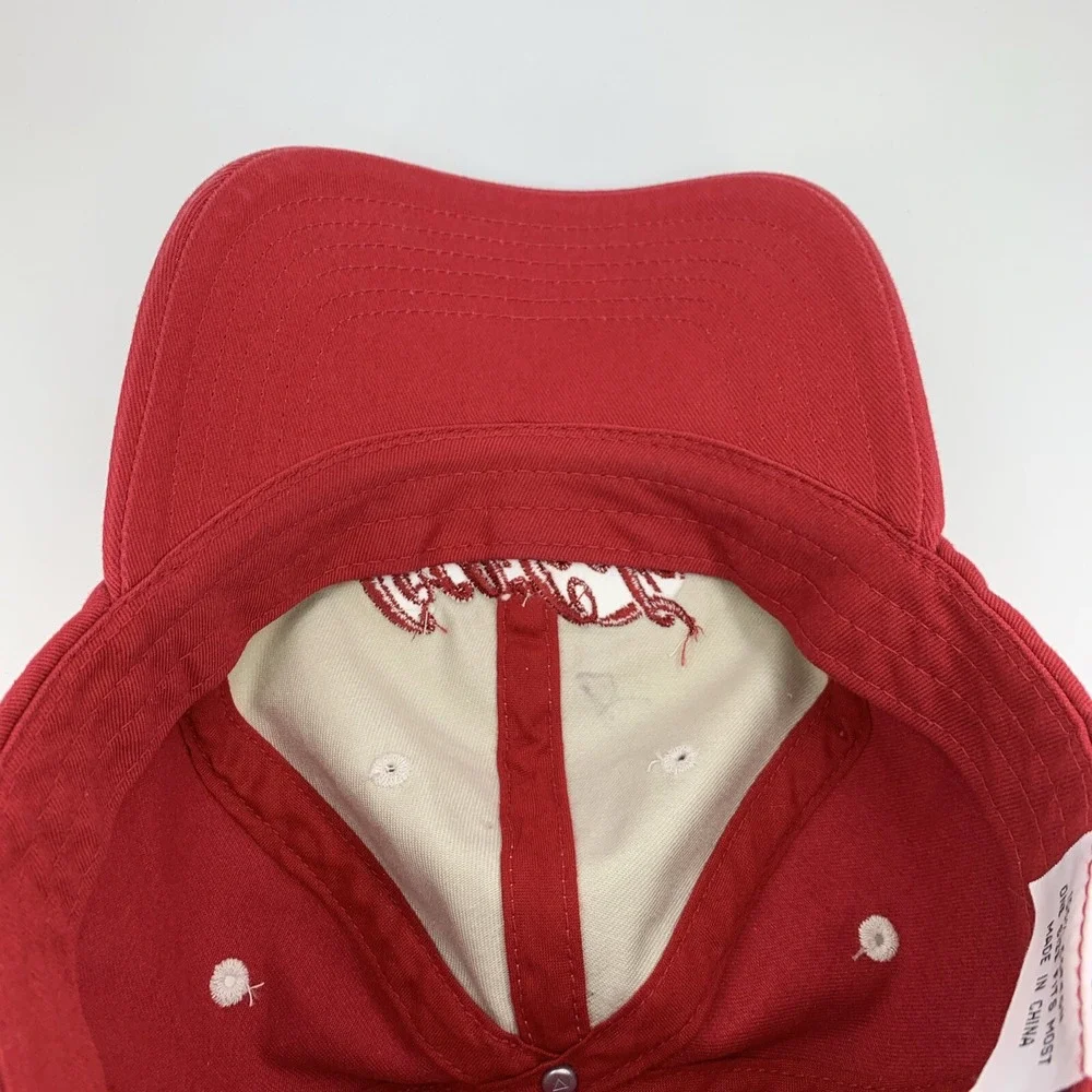Coca Cola Hat Red Cream Adjustable OSFA Strapback Baseball Cap